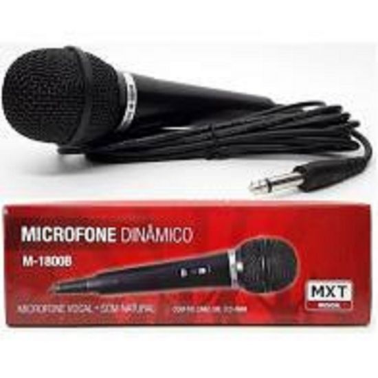 MICROFONE DINAMICO MXT M1800B PLASTICO CABO 3 MTS