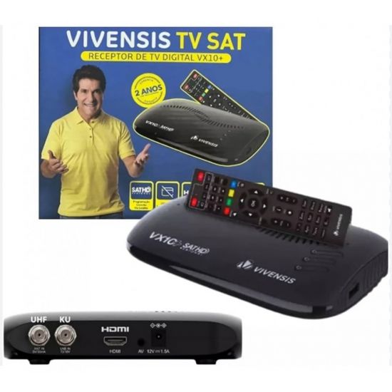 RECEPTOR DIGITAL SAT HD VX10 PLUS VIVENSIS COM CONVERSOR TERRESTRE NOVA PARABOLICA