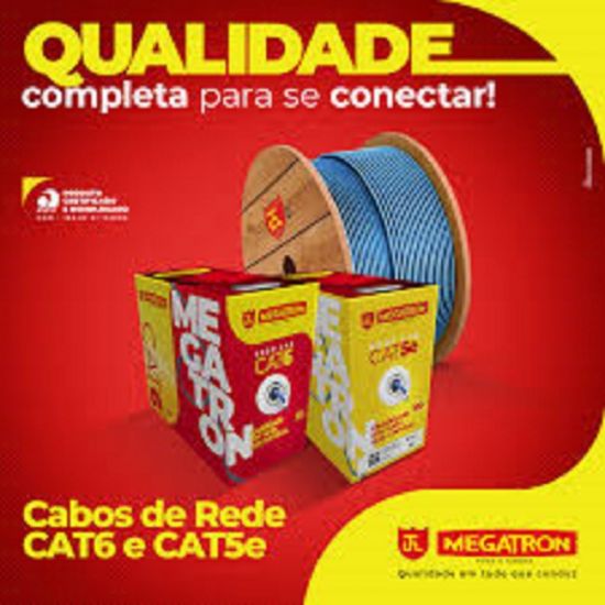 CABO LAN 4 PARES CAT 6 COBRE VM MEGATRON ($$$305) CABO REDE CAT 6 HOMOLOGADO 100% COBRE