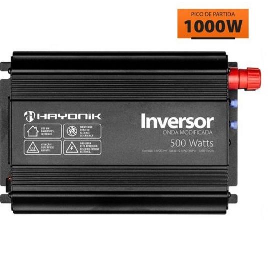 INVERSOR TENSAO 12V 110V 500W USB 5V HAYONIK