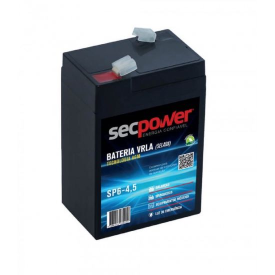 BATERIA SELADA 6V 4,5A VRLA AGM6 SECPOWER