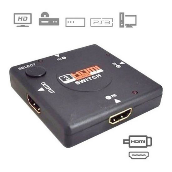 CHAVE SELETORA HDMI 3 ENTRADAS 1 SAIDAS LOTUS