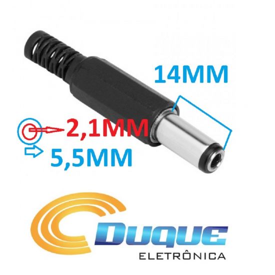 PLUG P4 2,1X5,5X13MM COM RABICHO