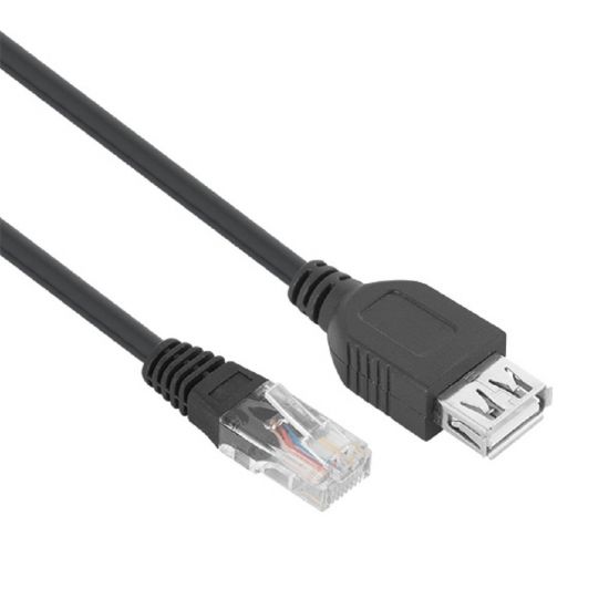 CABO USB FEMEA X RJ45 MACHO PRETO 1,8M EMB: BLISTE