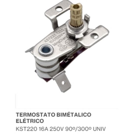 TERMOSTATO FORNO ELETRICO BIVOLT  16A  250V SUPORTE BIMETALICO KST220  90º / 300º