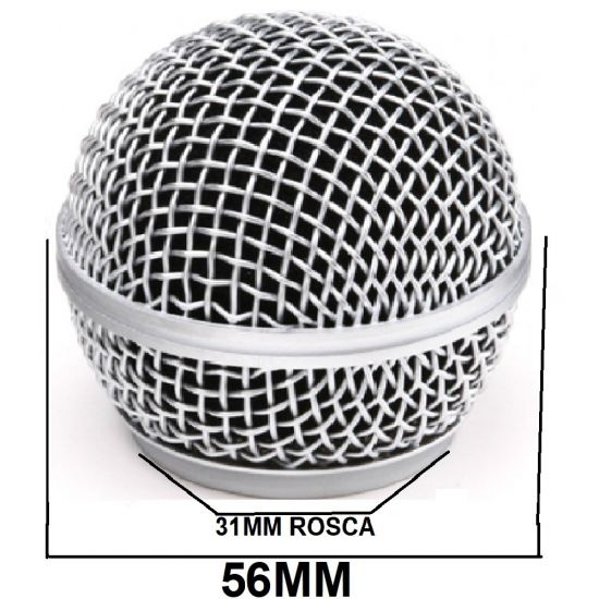 GLOBO METALICO MICROFONE 56MM X 31MM ROSCA