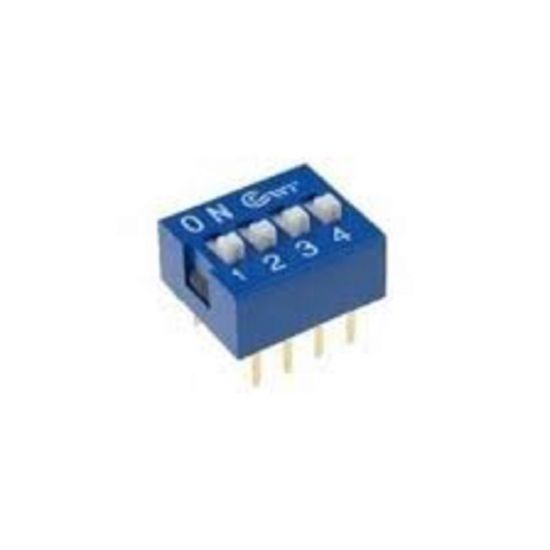 CHAVE DIP SWITCH 4 VIAS 180º AZUL