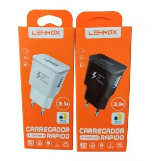 CARREGADOR RAPIDO CELULAR 3.1A LEHMOX LE-506