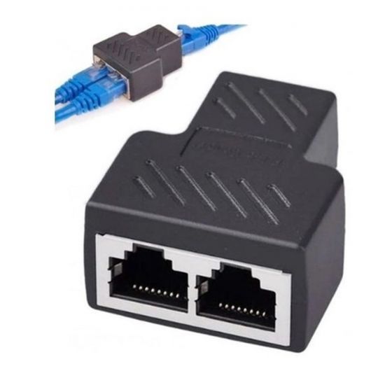 ADAPTADOR MODULAR RJ45 1 ENT X 2 SAIDAS PRETO